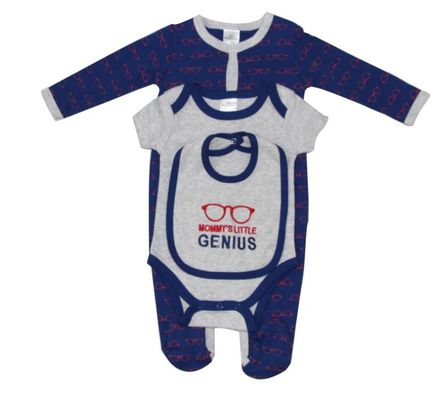 Bule Newborn Baby Clothes Set Baby Outfit Sets Sleep Play Bib Comfortable