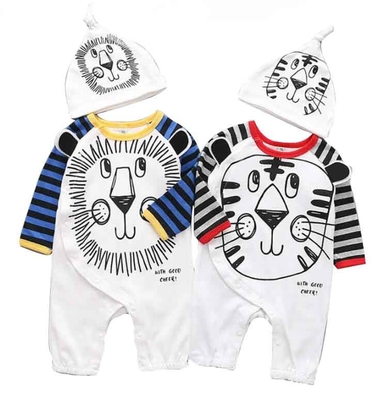 La ropa gruesa 100% del bebé de la ropa de los niños del otoño del algodón fija la ropa del mono del bebé