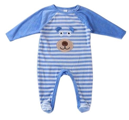 Manga de raglán larga de los pijamas infantiles orgánicos cómodos del algodón Sleepsuit